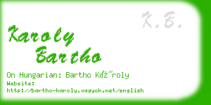 karoly bartho business card